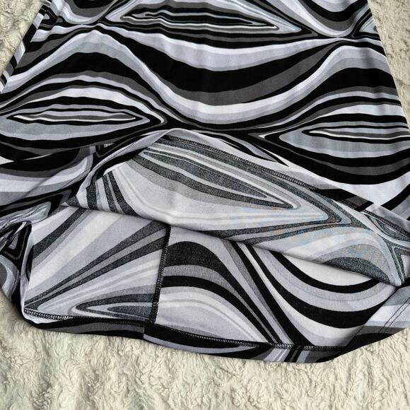 Charlotte Russe vintage Y2K 90s psychedelic op art print midi skirt patterned M - Picture 8 of 15